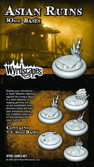 Wyrdscapes Asian Ruins 30mm Bases - 5 Pack 1